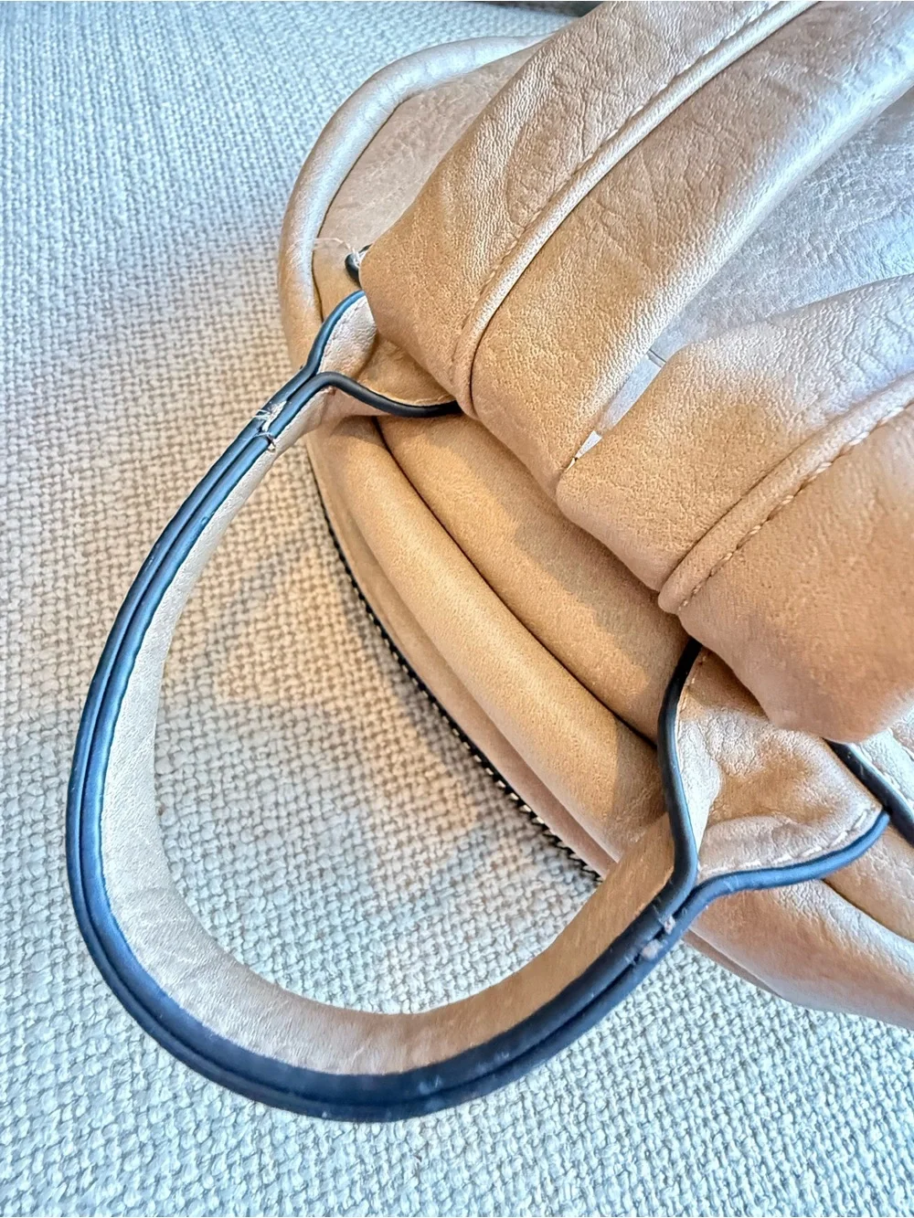 SHEIN Taupe Faux Leather Backpack with Gold-Tone Zippers